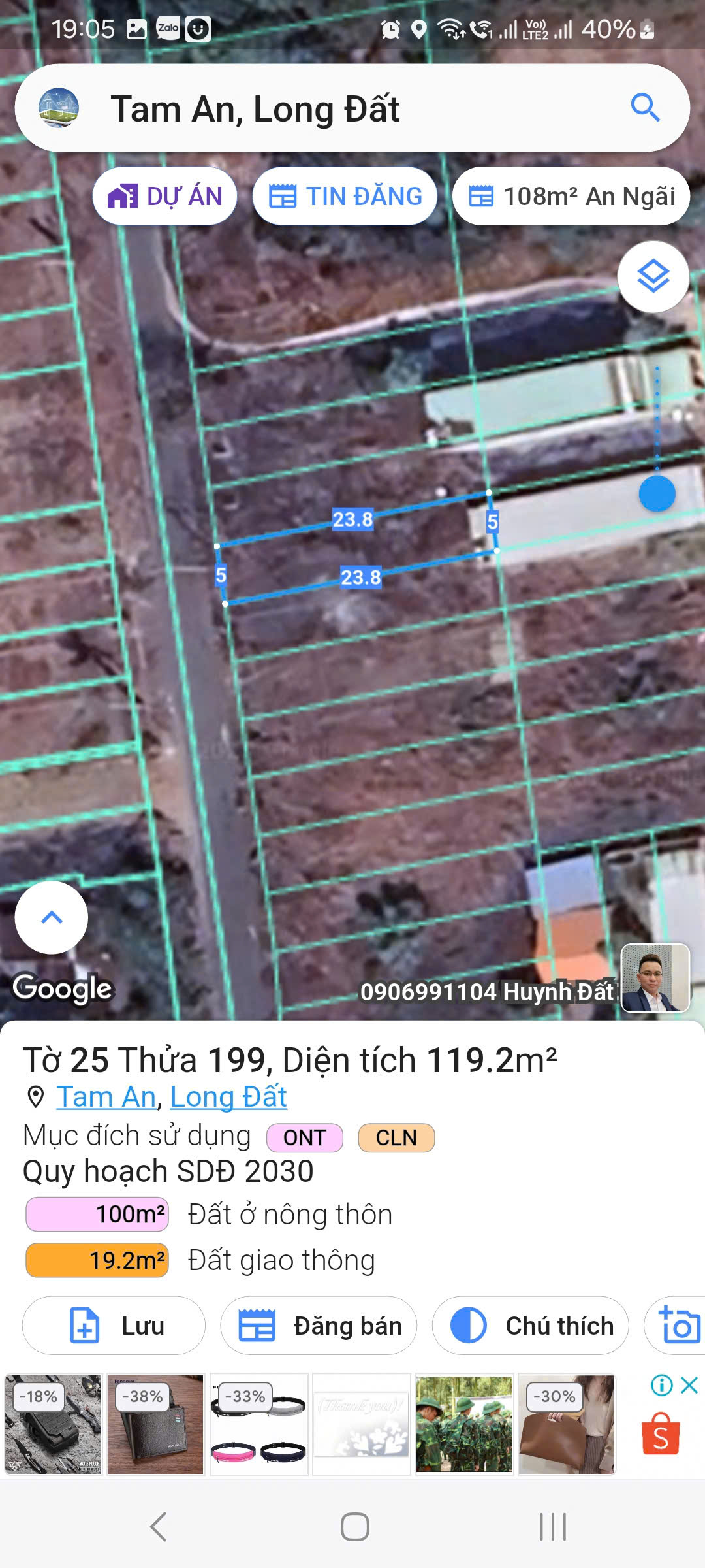 📍 BÁN LÔ ĐẤT MẶT TIỀN ĐƯỜNG NHỰA – XÃ TAM AN, HUYỆN LONG ĐẤT GIÁ 1.15 TỶ - Ảnh 3