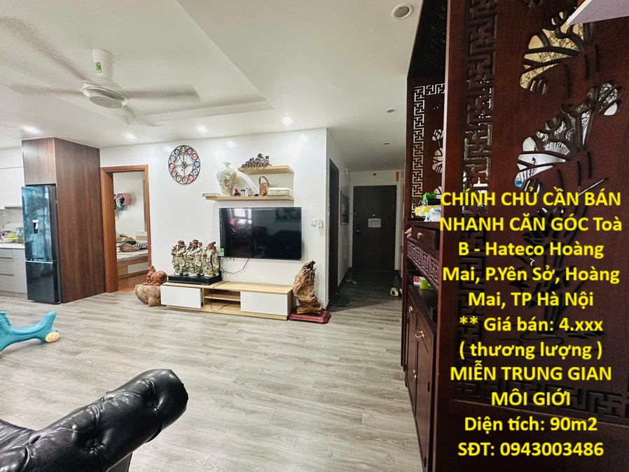 CHÍNH CHỦ CẦN BÁN NHANH CĂN GÓC Toà B - Hateco Hoàng Mai, P.Yên Sở, Hoàng Mai, TP Hà Nội - Ảnh chính