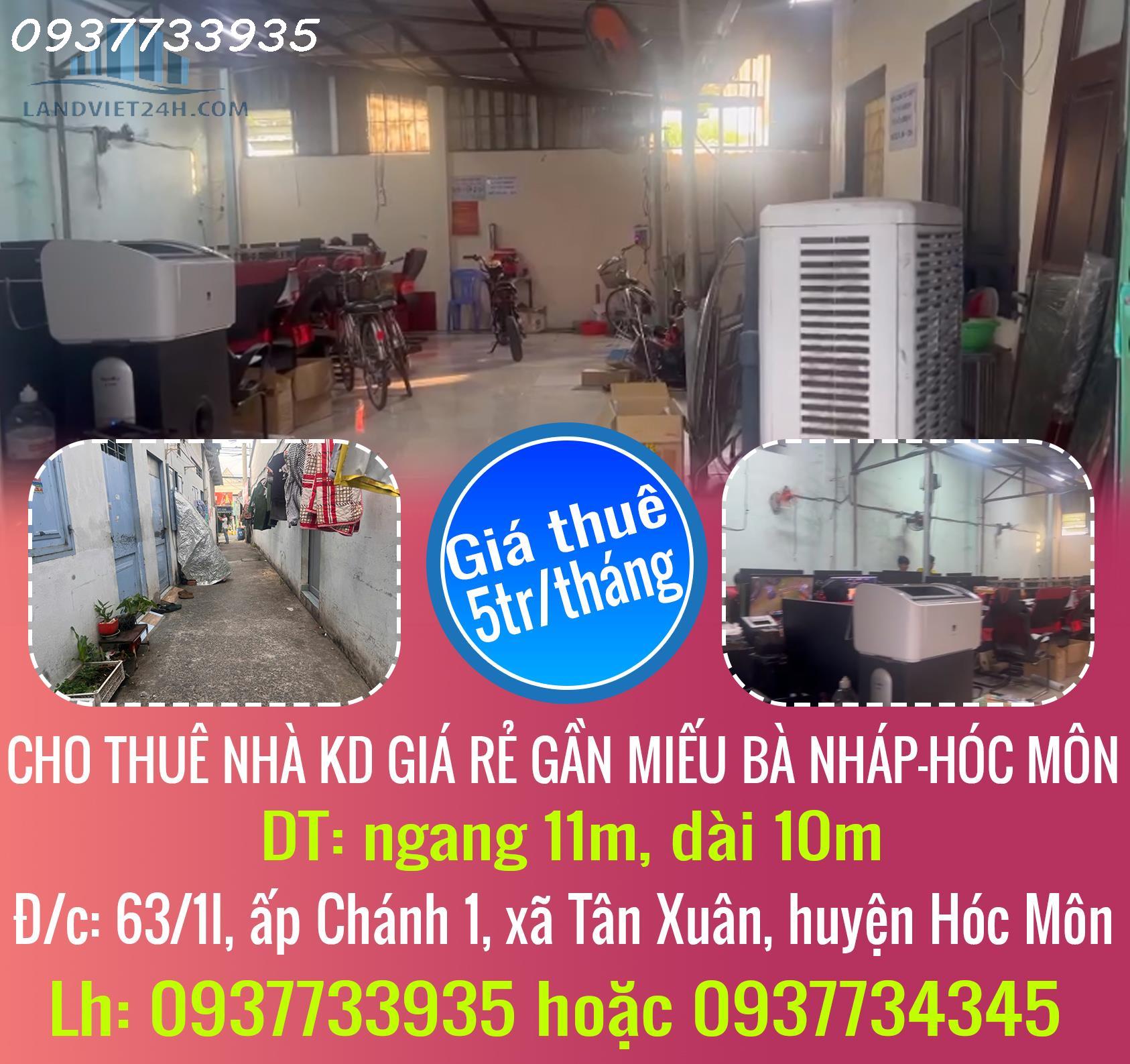 CHO THUÊ NHÀ KINH DOANH GIÁ RẺ GẦN MIẾU BÀ NHÁP-HÓC MÔN - Ảnh chính