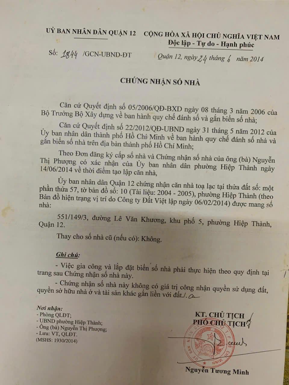 Chính Chủ Bán Nhà Tại  551/149/3, hẻm Lê Văn Khương, khu phố 5, phường Hiệp Thành, Quận 12 - Ảnh 1