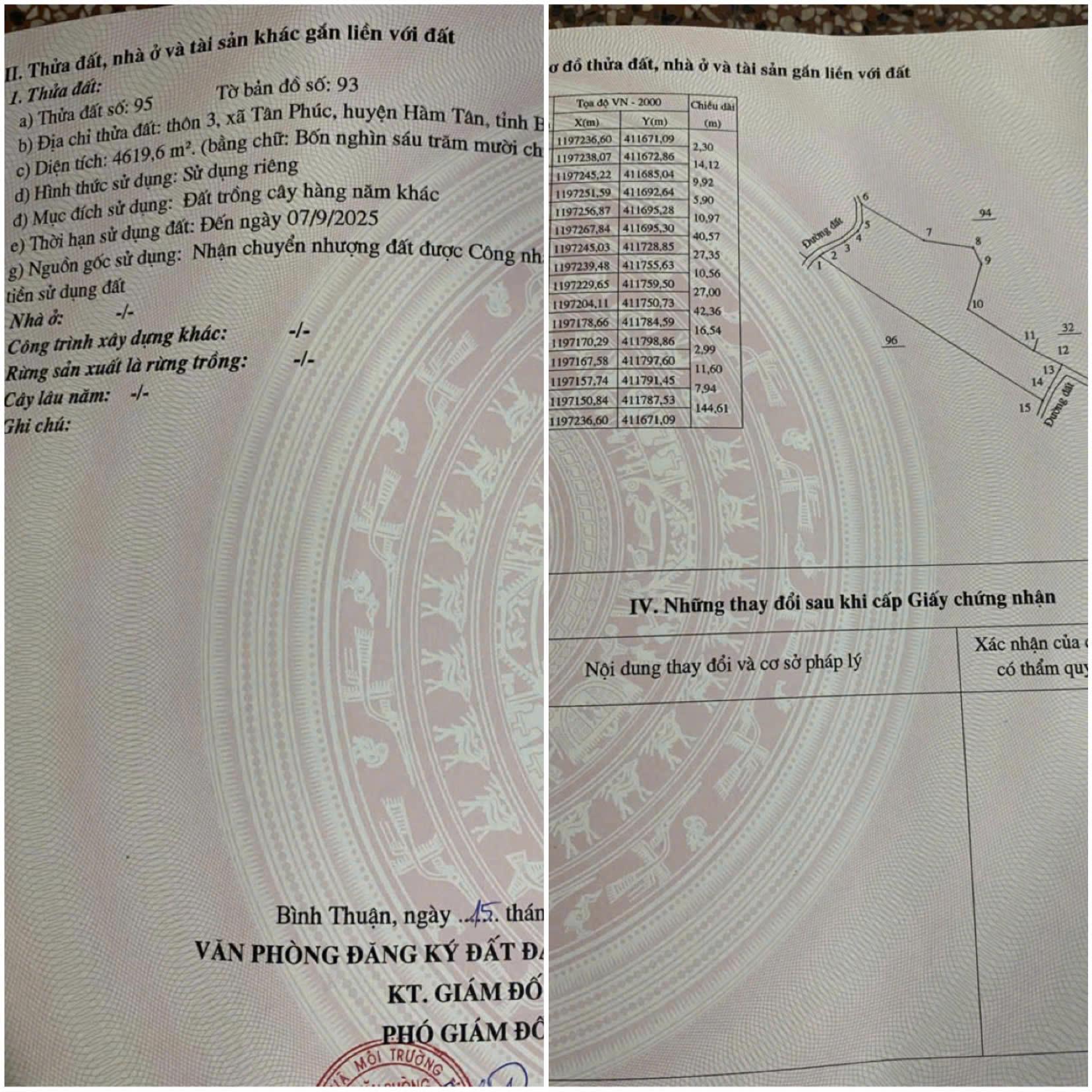 Chính Chủ Cần Bán Lô Đất Vị Trí Đẹp Tại xã Tân Phúc huyện Hàm Tân tỉnh Bình Thuận. - Ảnh 3