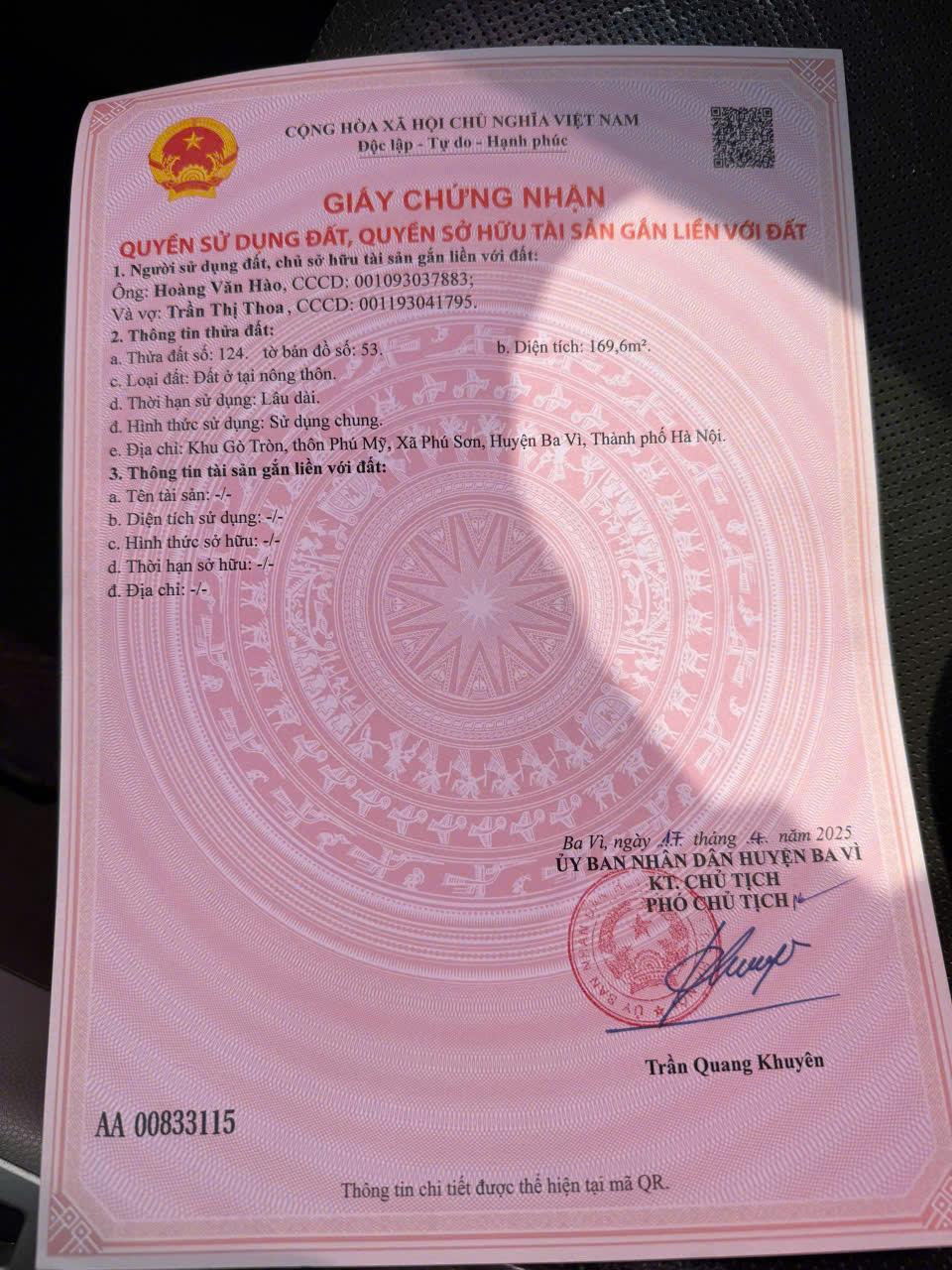 Đất Đẹp - Giá Tốt – Cần Bán Nhanh lô đất đấu giá khu đất Gò Tròn Phú Sơn - Ảnh chính