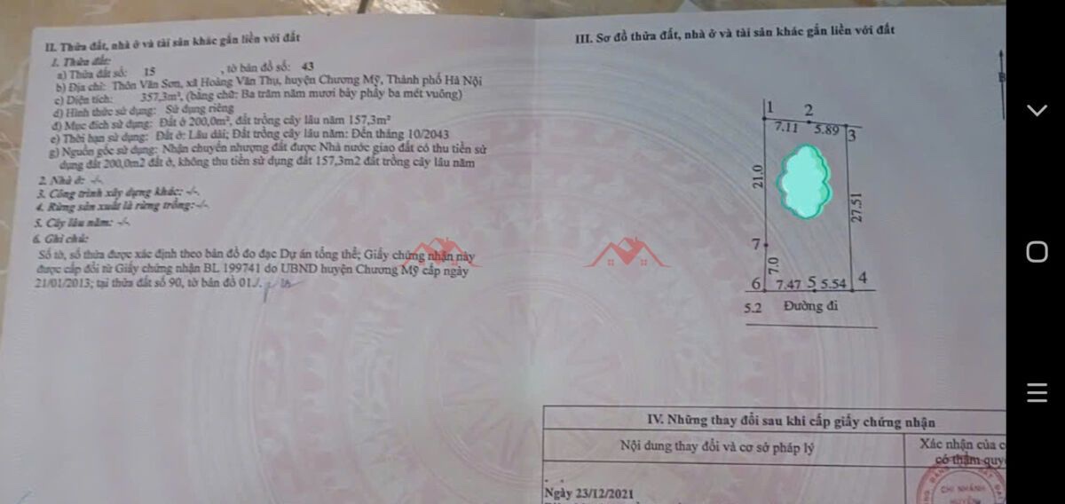 CHÍNH CHỦ BÁN LÔ ĐẤT 357,3M HOÀNG VĂN THỤ-CHƯƠNG MỸ-HÀ NỘI - Ảnh 3