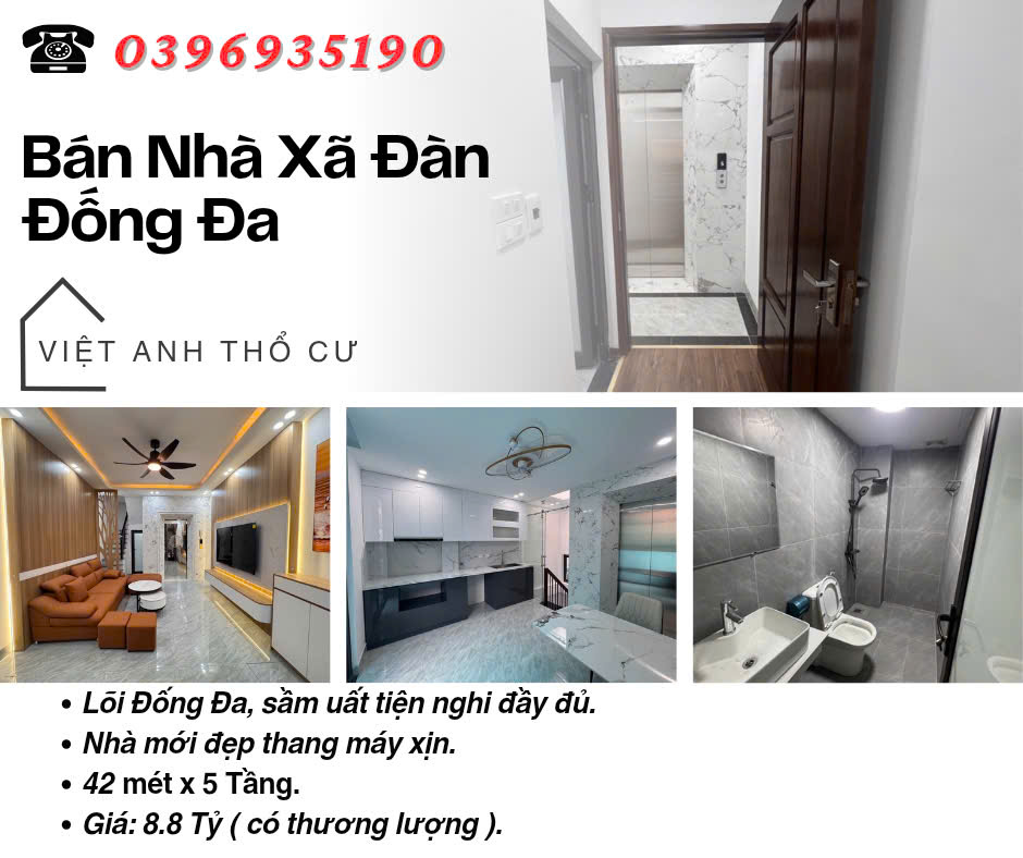 Bán nhà phố Xã Đàn_Nhà Mới Ở Ngay_Thang Máy Xịn_43mx5T_Giá: 8.8 Tỷ_Lh: 0396935190. - Ảnh chính