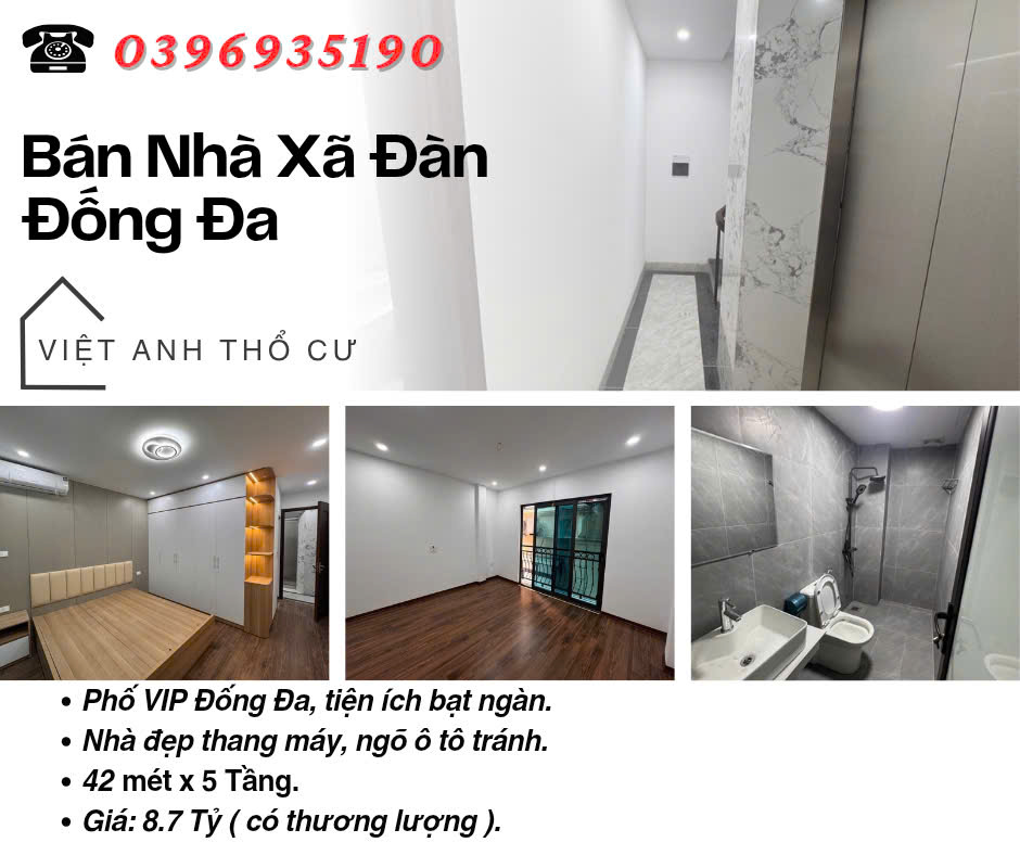 Bán nhà phố Xã Đàn_Ngõ Ô Tô Tránh_Nhà Đẹp Thang Máy_42mx5T_Giá: 8.7 Tỷ_Lh: 0396935190. - Ảnh chính