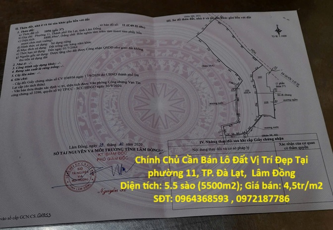 Chính Chủ Cần Bán Lô Đất Vị Trí Đẹp Tại  phường 11, TP. Đà Lạt,  Lâm Đồng - Ảnh chính