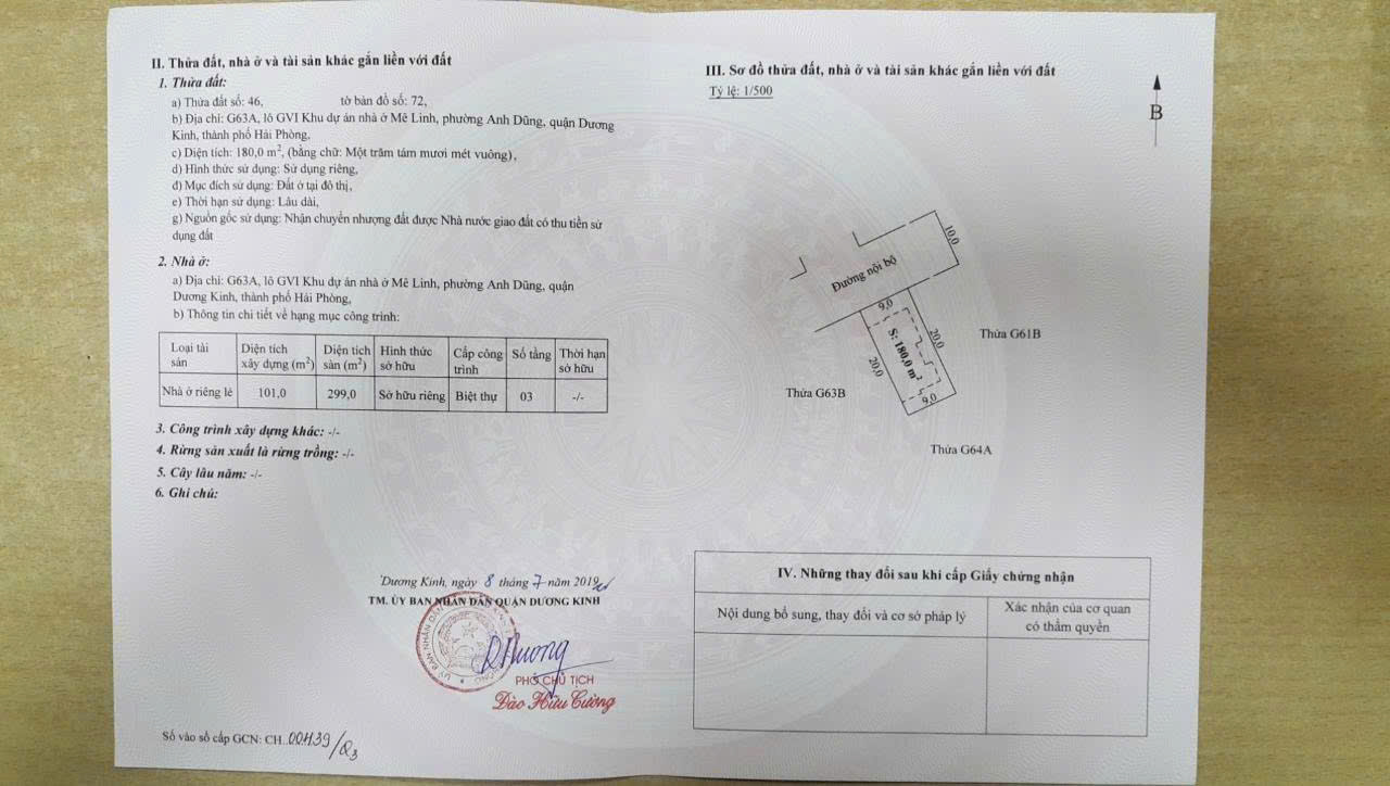 Chính Chủ Cần Bán Gấp Căn G63A Khu Biệt Thự Mê Linh, phường Anh Dũng, Dương Kinh, Hải Phòng - Ảnh 1