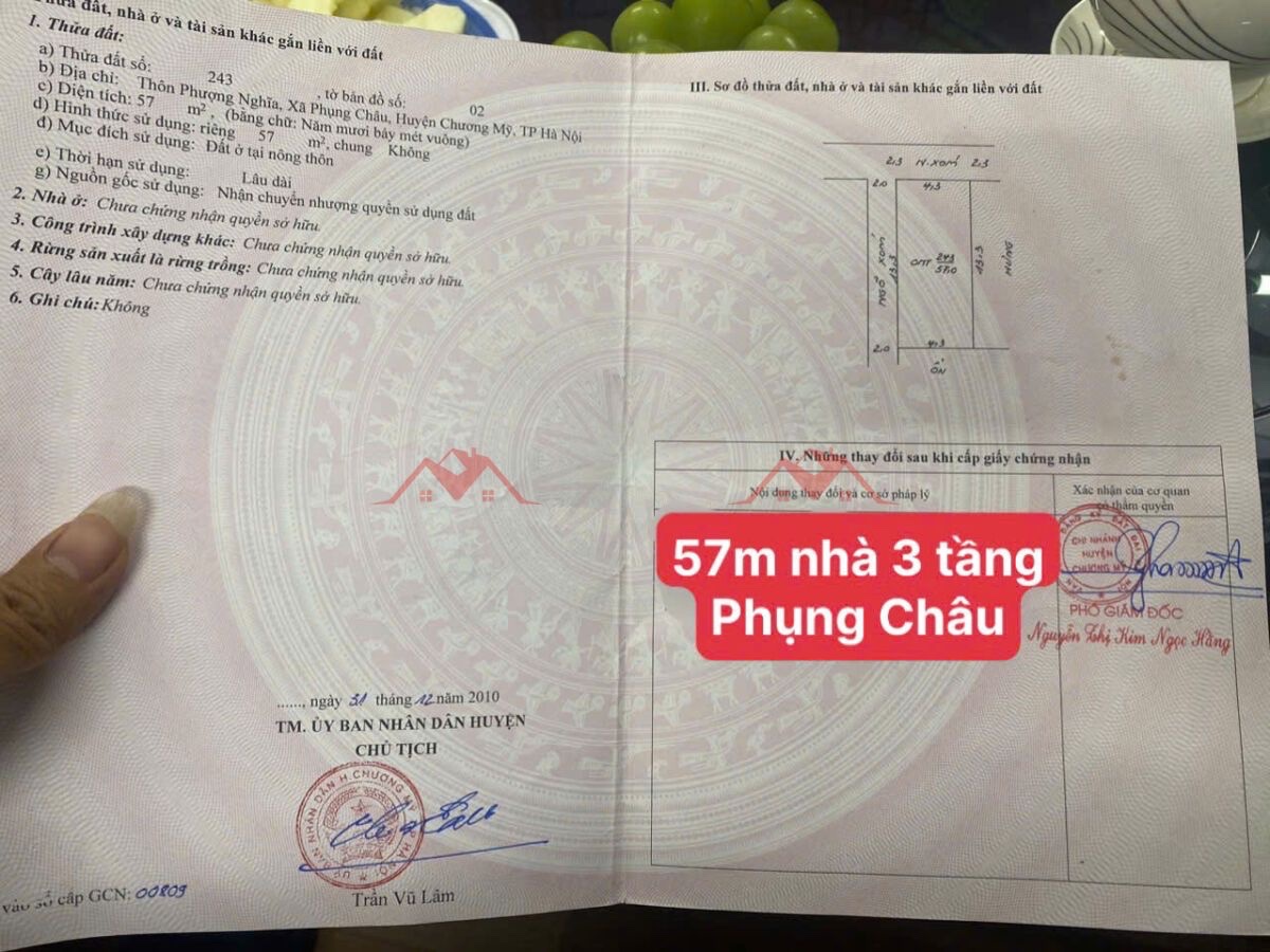 CHÍNH CHỦ BÁN CĂN NHÀ 57M TẠI PHỤNG CHÂU-CHƯƠNG MỸ-HÀ NỘI - Ảnh 2