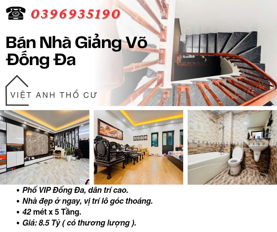 Bán nhà Phố Giảng Võ, Vị Trí Lô Góc, Sổ Đỏ Chính Chủ, 42mx5T, Giá: 8.5 Tỷ, Lh: 0396935190. - Ảnh chính
