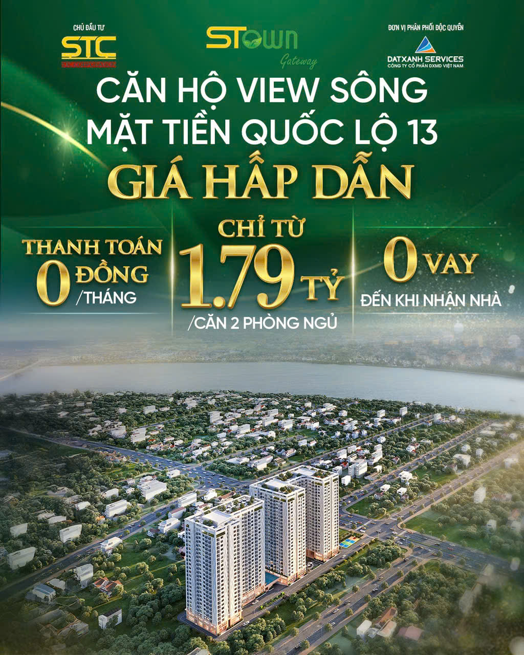 STOWN GATEWAY – CĂN HỘ 2PN CHỈ TỪ 1.79 TỶ Mặt tiền QL13, Vĩnh Phú – Thuận An – Bình Dương. - Ảnh chính