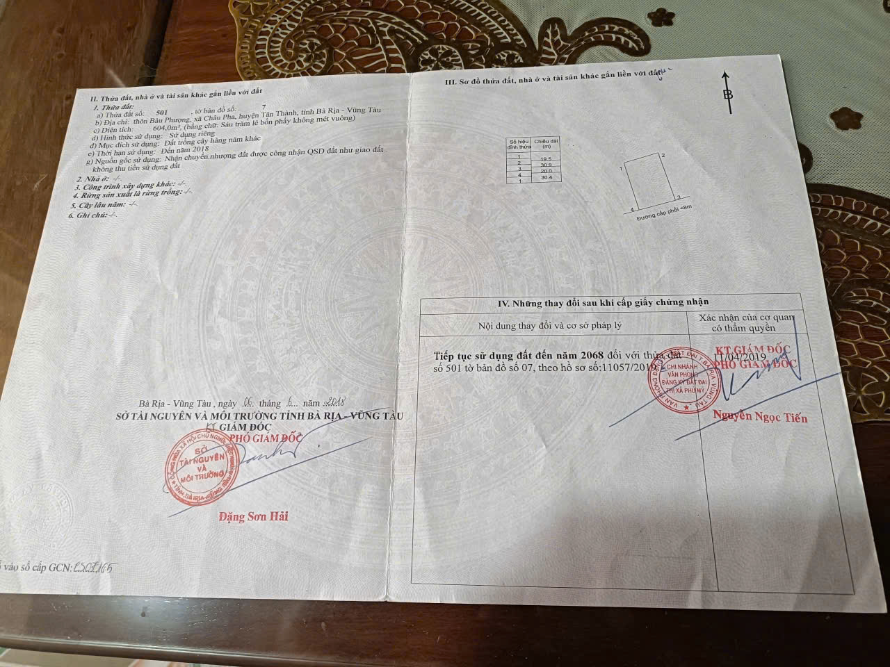 Cần bán lô đất châu pha.600mv đường bê tông kdc - Ảnh 1