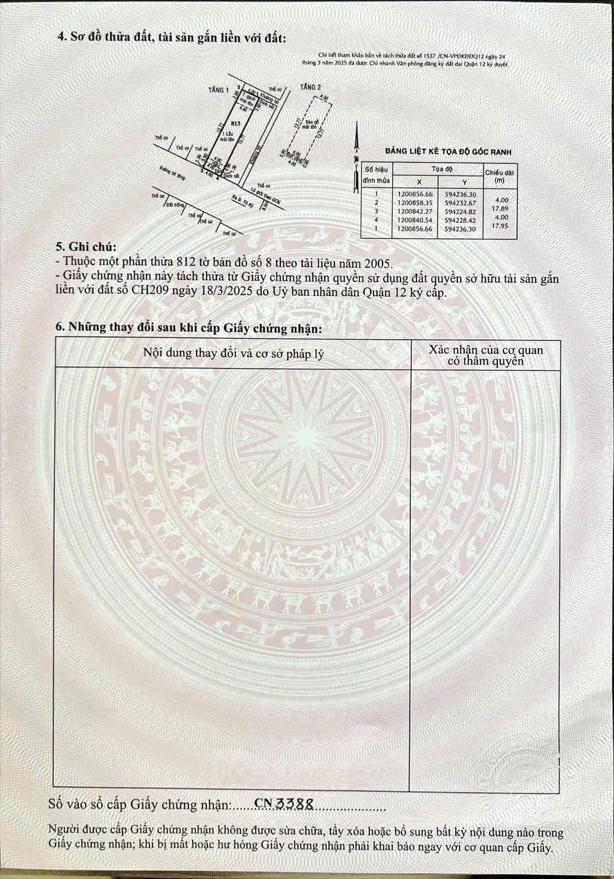 BÁN LÔ ĐẤT VÀNG (4x18) 1/ TRUNG MỸ TÂY 09, QUẬN 12 - Ảnh chính