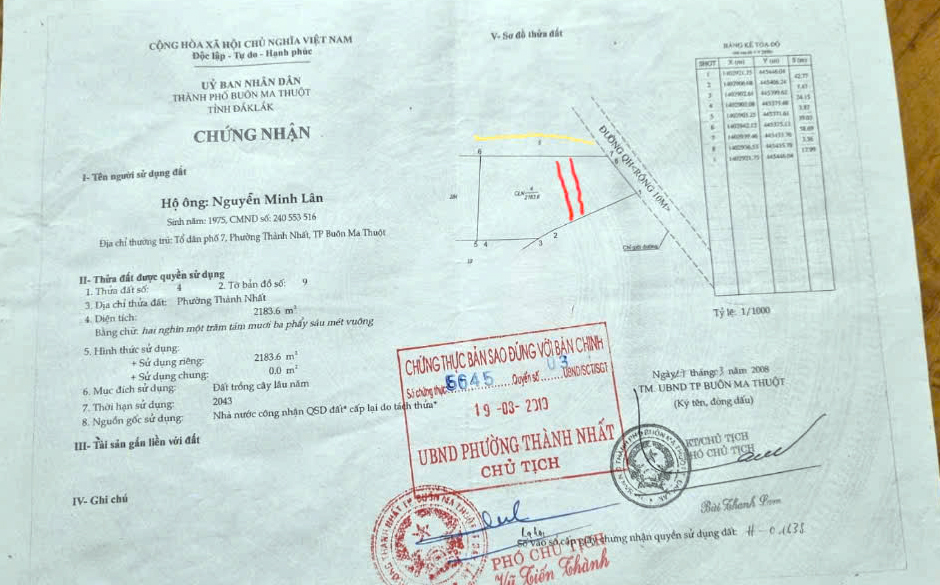 Chỉ 245 triệu! Đất 6x17m đầu hẻm 35 Tạ Quang Bửu - P. Thành Nhất - Tp BMT. - Ảnh 1