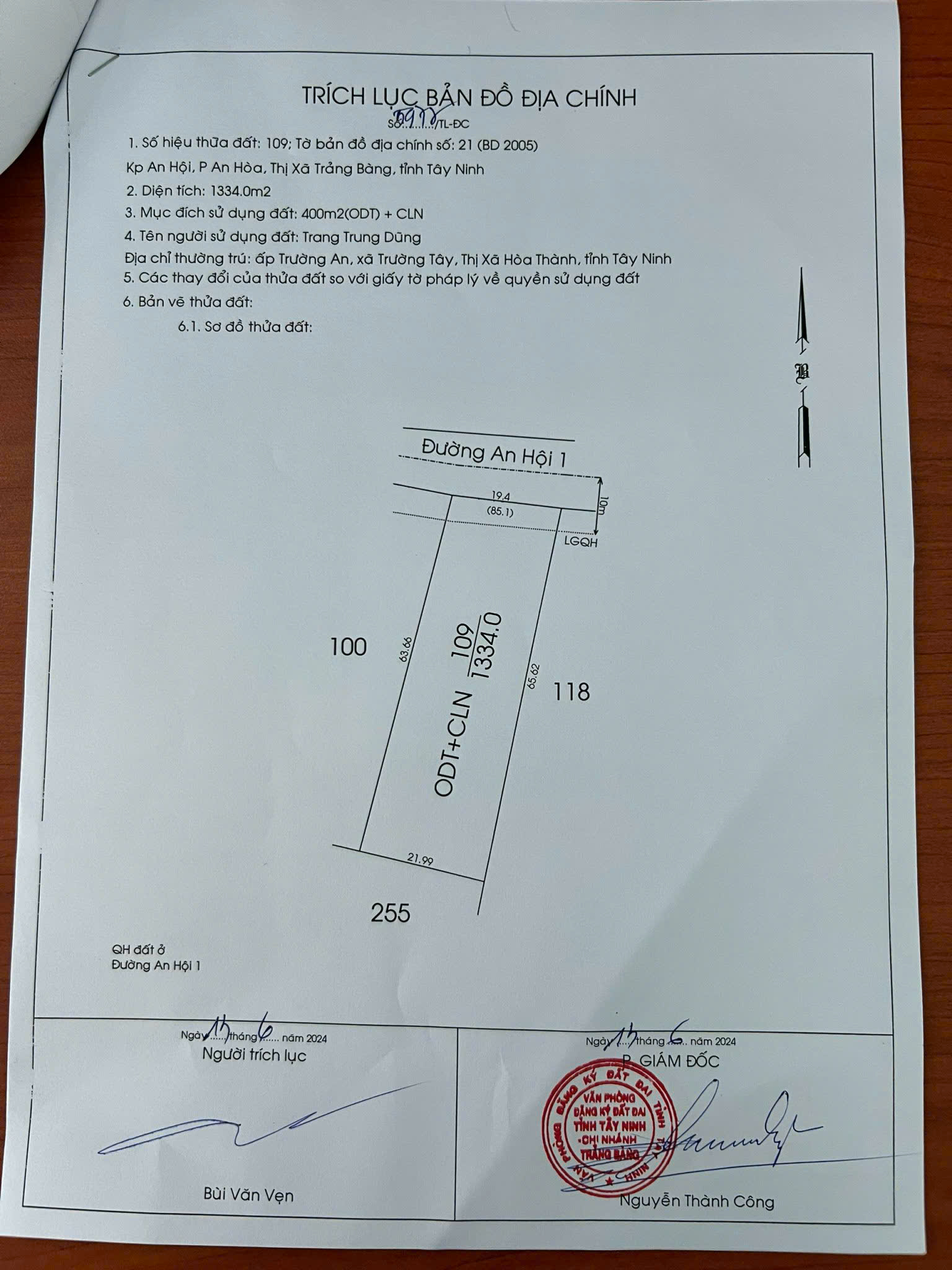 Chính Chủ Cần Bán Lô Đất Vị Trí Đẹp Tại Phường An Hòa, TT Trảng Bàng Tây Ninh - Ảnh 4