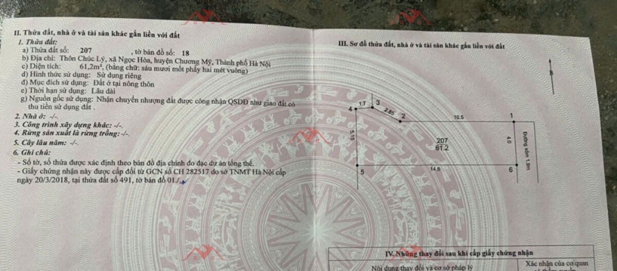 CHÍNH CHỦ BÁN LÔ ĐẤT 61,2M TẠI NGỌC HÒA-CHƯƠNG MỸ-HÀ NỘI - Ảnh 3