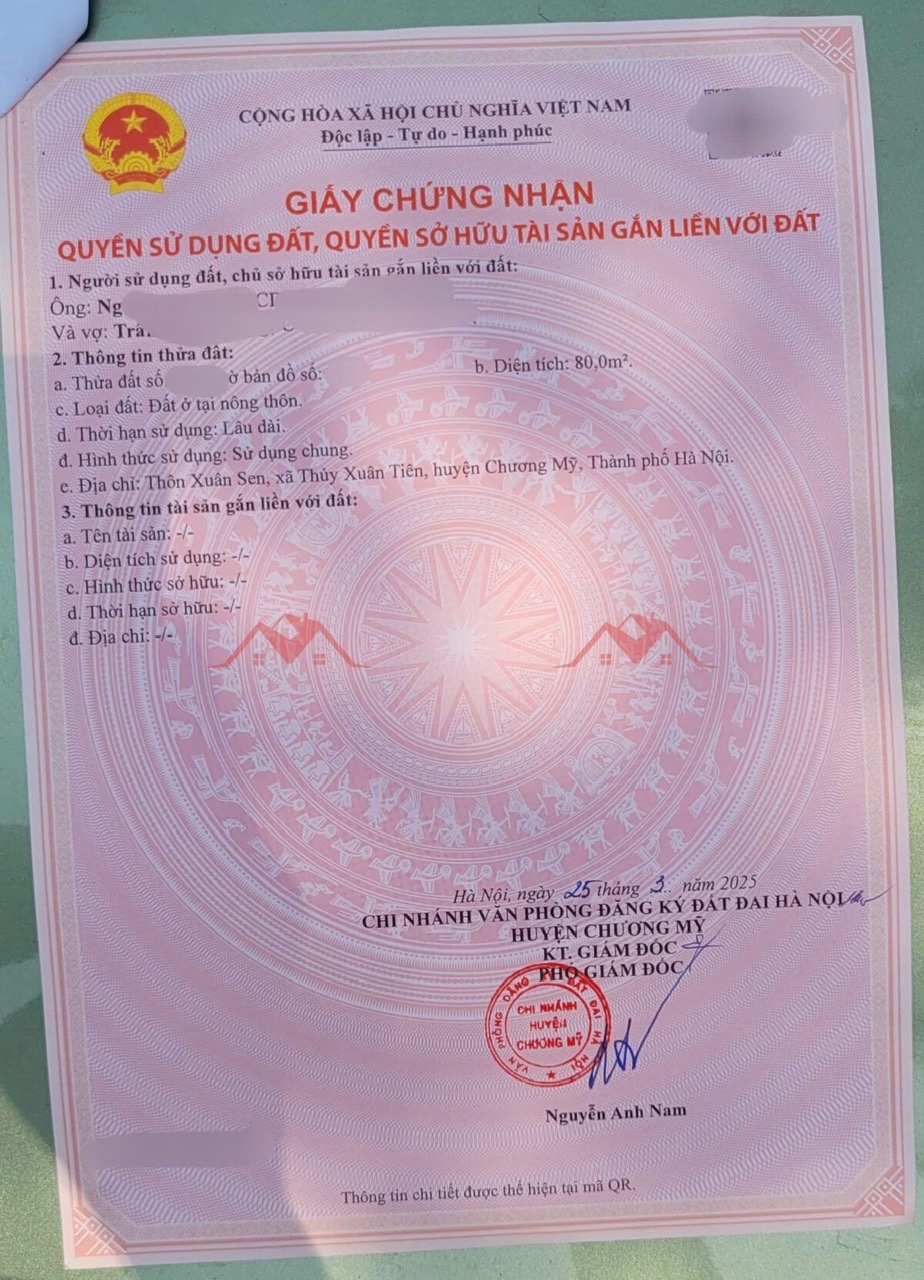 CHÍNH CHỦ BÁN LÔ ĐẤT 80M TẠI THỦY XUÂN TIÊN-CHƯƠNG MỸ-HÀ NỘI - Ảnh 3