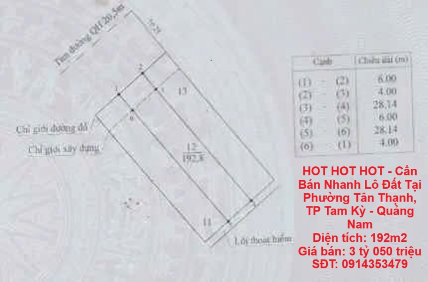 HOT HOT HOT - Cần Bán Nhanh Lô Đất Tại Phường Tân Thạnh, TP Tam Kỳ - Quảng Nam - Ảnh chính