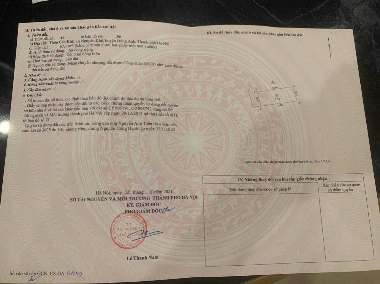 67m Cán Khê Nguyên Khê Đông Anh Hà Nội - Ảnh 2