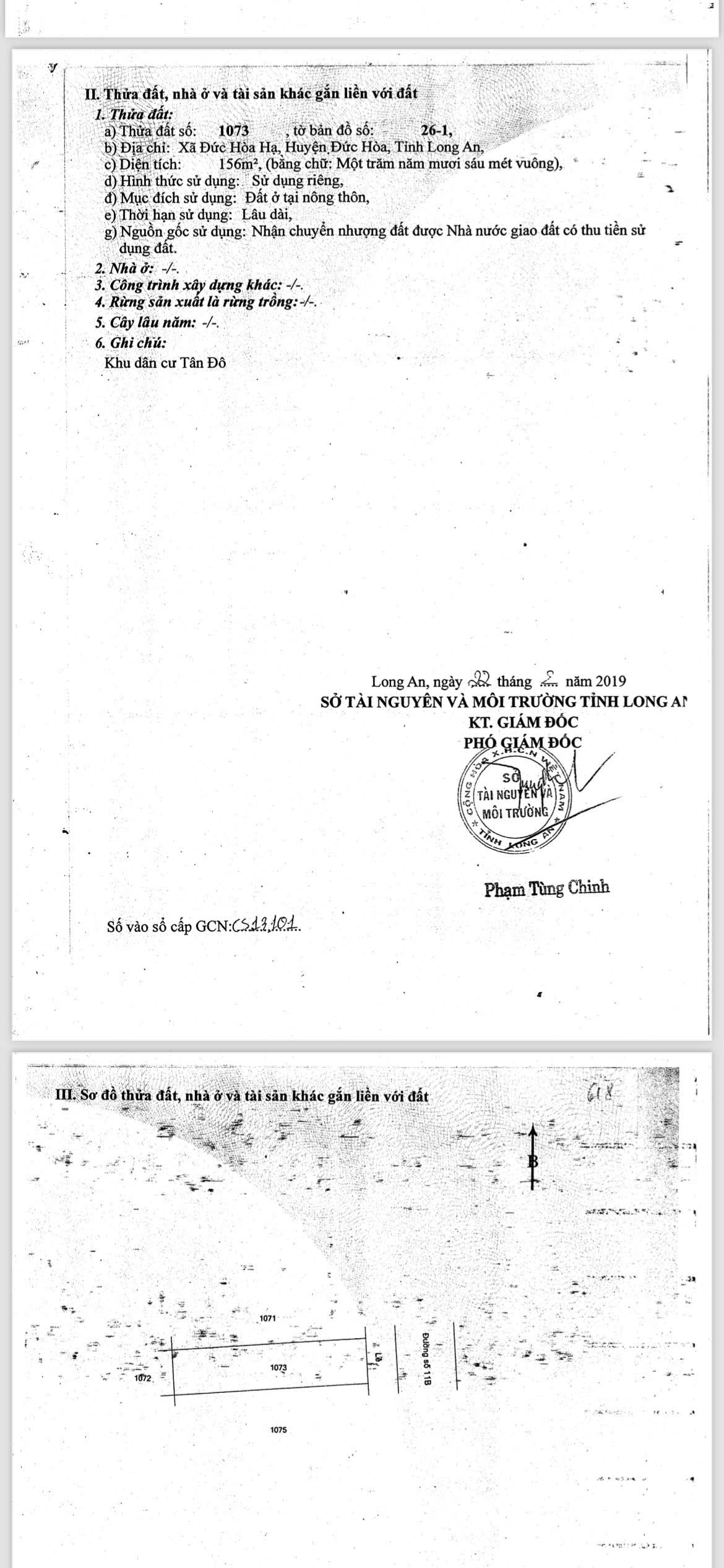 Chính chủ bán đất, sổ hồng, 6x26 156m2, KDC Tân Đô. Hướng Đông, Dự án KDC Tân Đô, Đường Tỉnh Lộ 10, - Ảnh 1