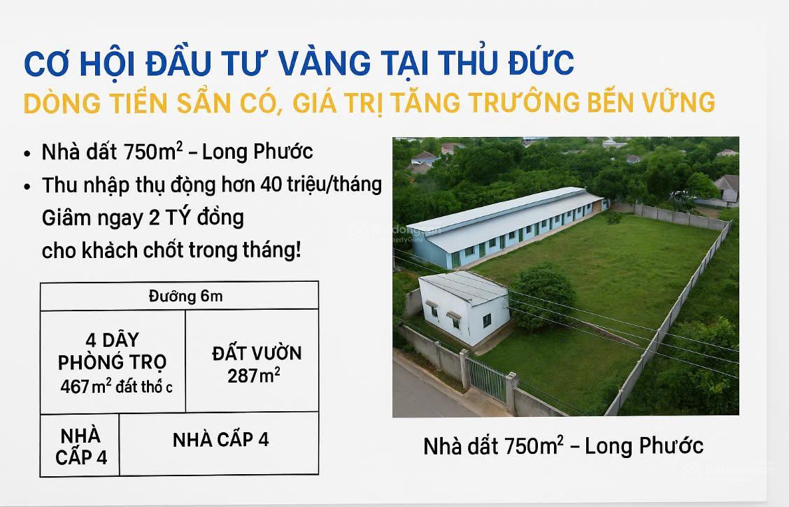 Siêu phẩm đầu tư nhà đất Thủ Đức 750m2, mt 23 m thu nhập hơn 40tr/ thg- giảm ngay 2 tỷ giao dịch - Ảnh 1