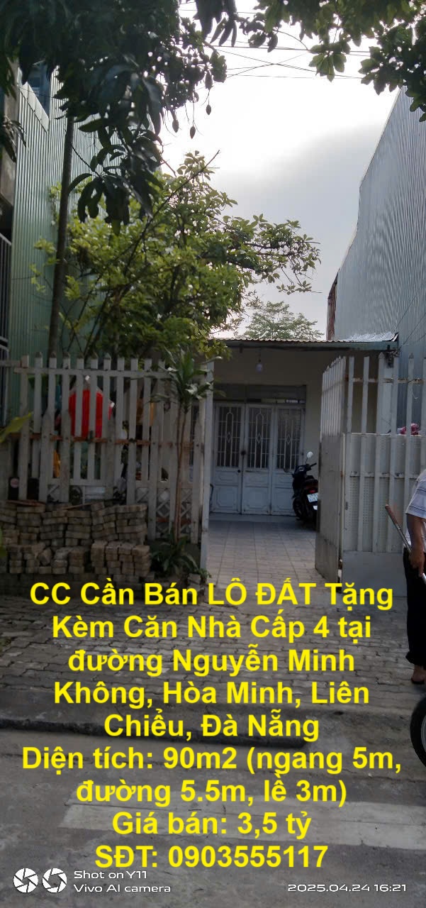 CC Cần Bán LÔ ĐẤT Tặng Kèm Căn Nhà Cấp 4 tại đường Nguyễn Minh Không, Hòa Minh, Liên Chiểu, Đà Nẵng - Ảnh chính