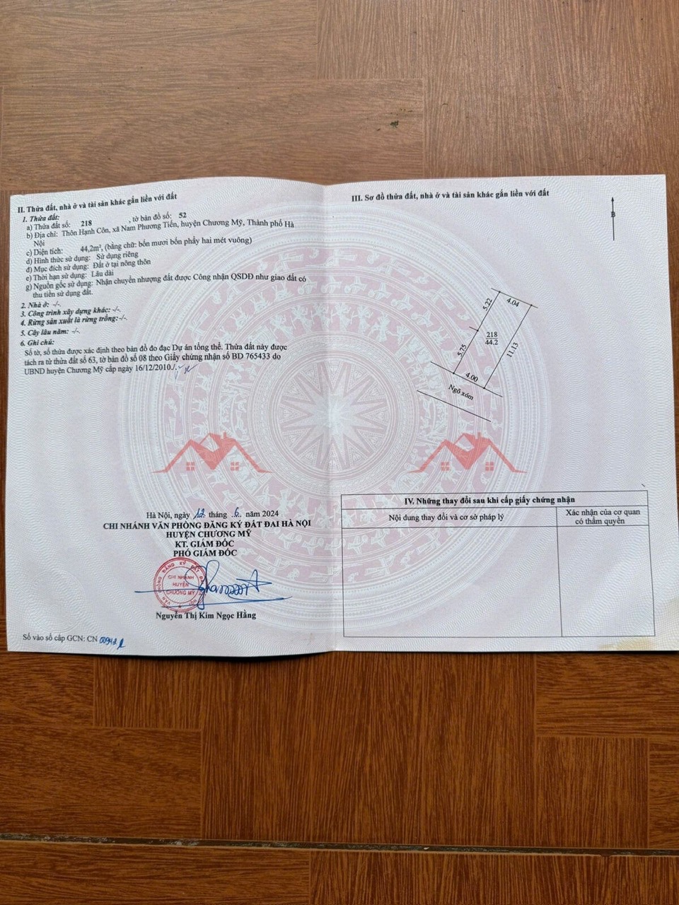 CHÍNH CHỦ BÁN LÔ ĐẤT 44,2M TẠI NAM PHƯƠNG TIẾN-CHƯƠNG MỸ-HÀ NỘI - Ảnh 3