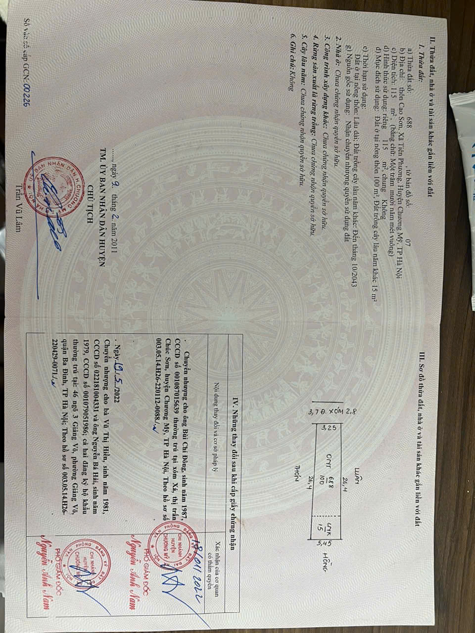CC e cần bán lô đất 115m tại cao sơn tiên phương chương mỹ - Ảnh chính