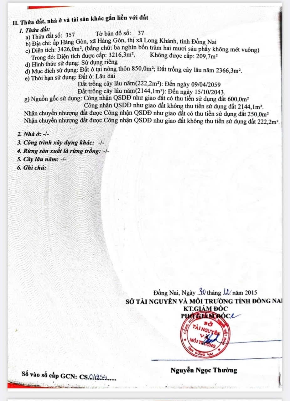 3,800m2 với 850m2 đất thổ cư, 76m mặt tiền đường nhựa, TP. Long Khánh, giá đầu tư - Ảnh chính
