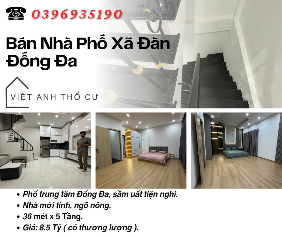 Bán nhà phố Xã Đàn_Nhà Mới Tinh_Ngõ Nông Gần Phố_36mx5T_Giá: 8.6 Tỷ_Lh: 0396935190. - Ảnh chính