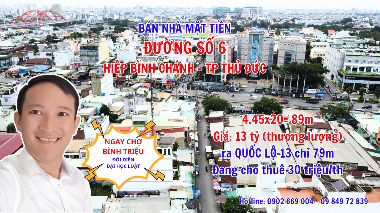 BÁN ĐẤT TẶNG NHÀ MẶT TIỀN KINH DOANH ĐẮC ĐỊA - MẶT TIỀN ĐƯỜNG SỐ 6 HIỆP BÌNH CHÁNH - Ảnh chính