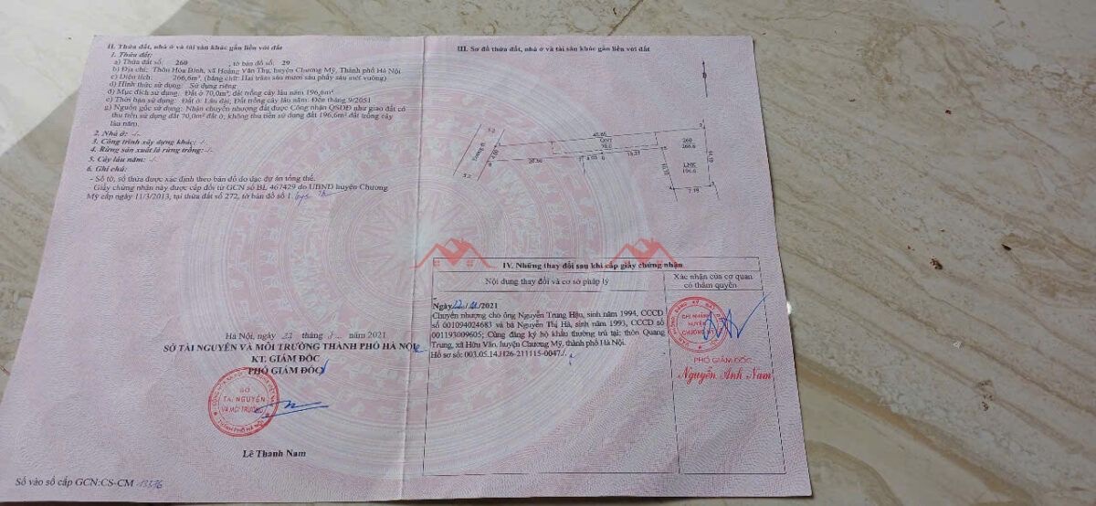 CHÍNH CHỦ BÁN LÔ ĐẤT 266,6M ĐẤT TẠI HOÀNG VĂN THỤ-CHƯƠNG MỸ-HÀ NỘI - Ảnh 1
