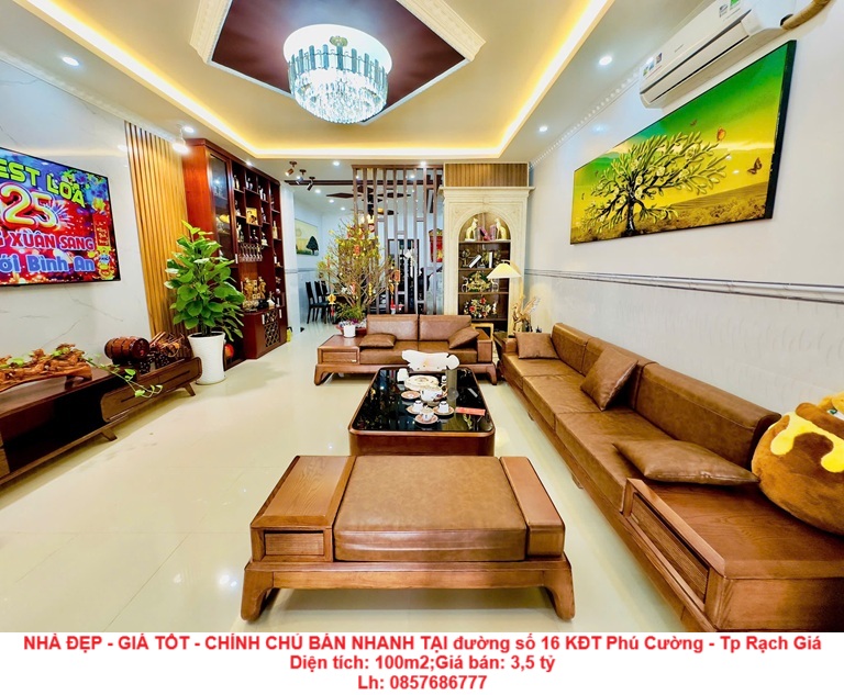 NHÀ ĐẸP - GIÁ TỐT - CHÍNH CHỦ BÁN NHANH TẠI đường số 16 KĐT Phú Cường - Tp Rạch Giá - Ảnh chính