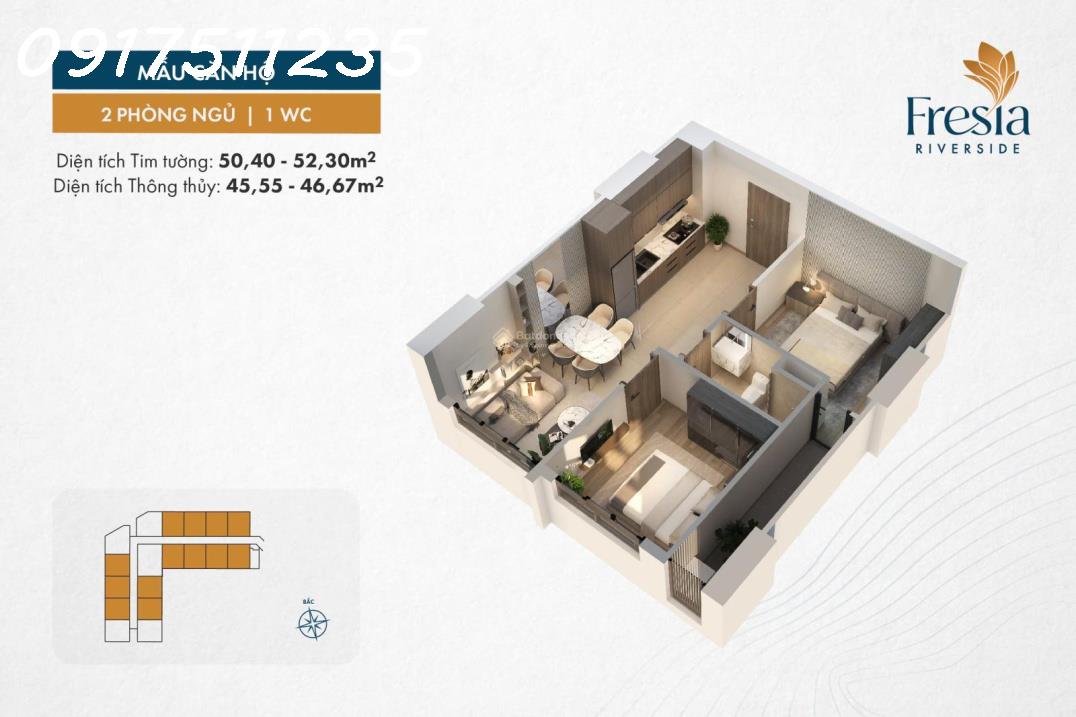booking sớm dự án căn hộ Fresia Riverside, 1,56 tỷ căn 2PN - Ảnh 3