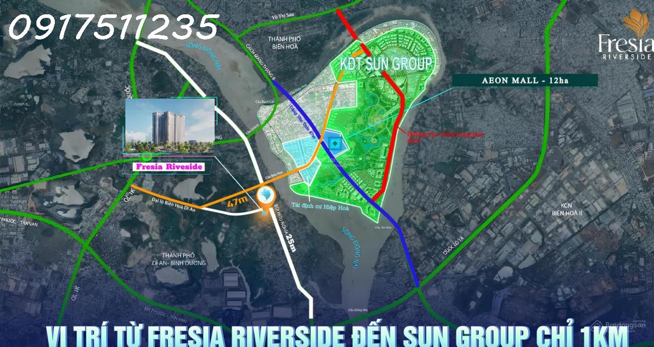booking sớm dự án căn hộ Fresia Riverside, 1,56 tỷ căn 2PN - Ảnh chính