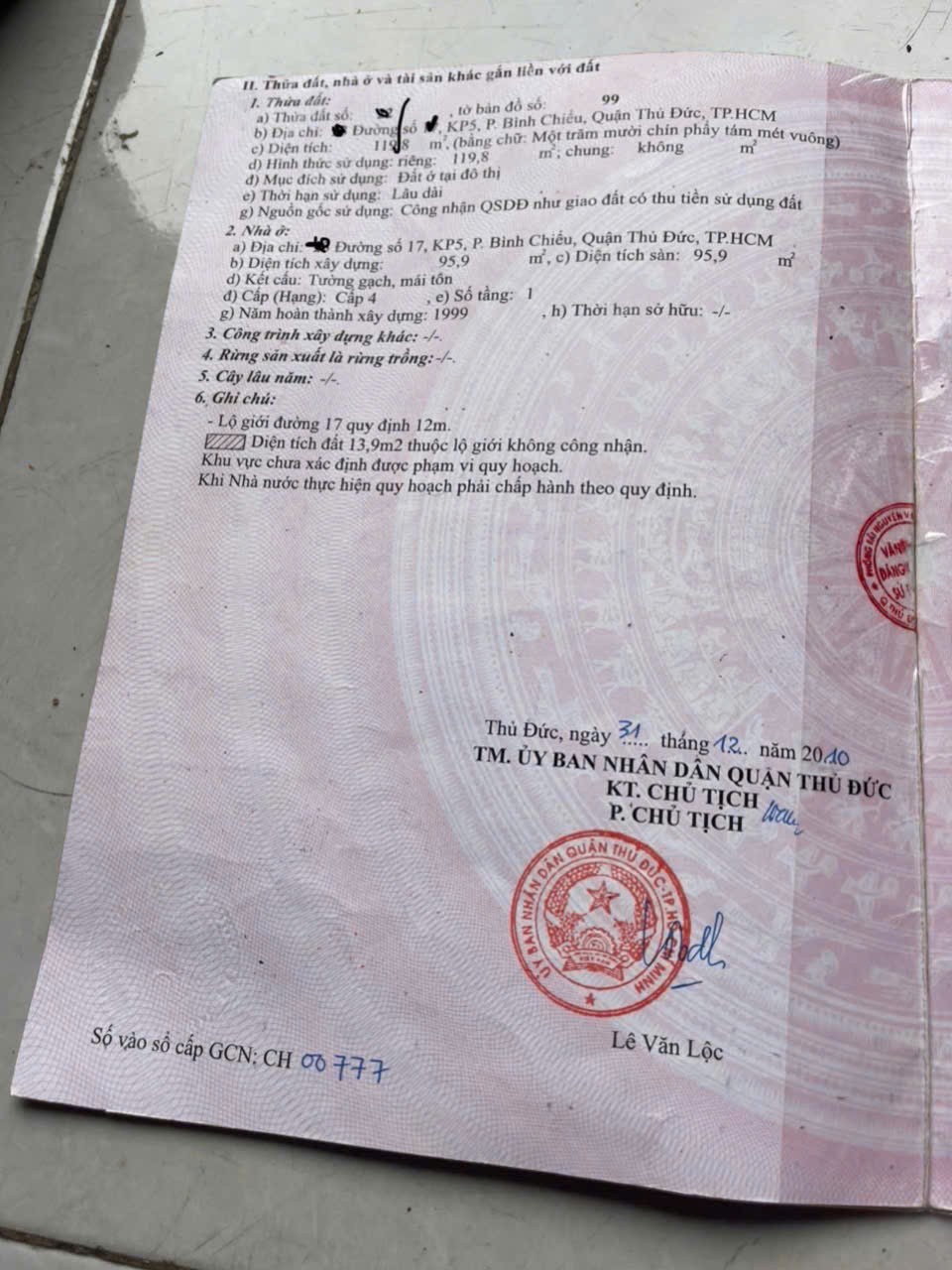 Chính Chủ Cần Bán Gấp Căn Nhà 1 trệt 2 lầu, Tại Bình Chiểu, Quận Thủ Đức, TP HCM - Ảnh 1