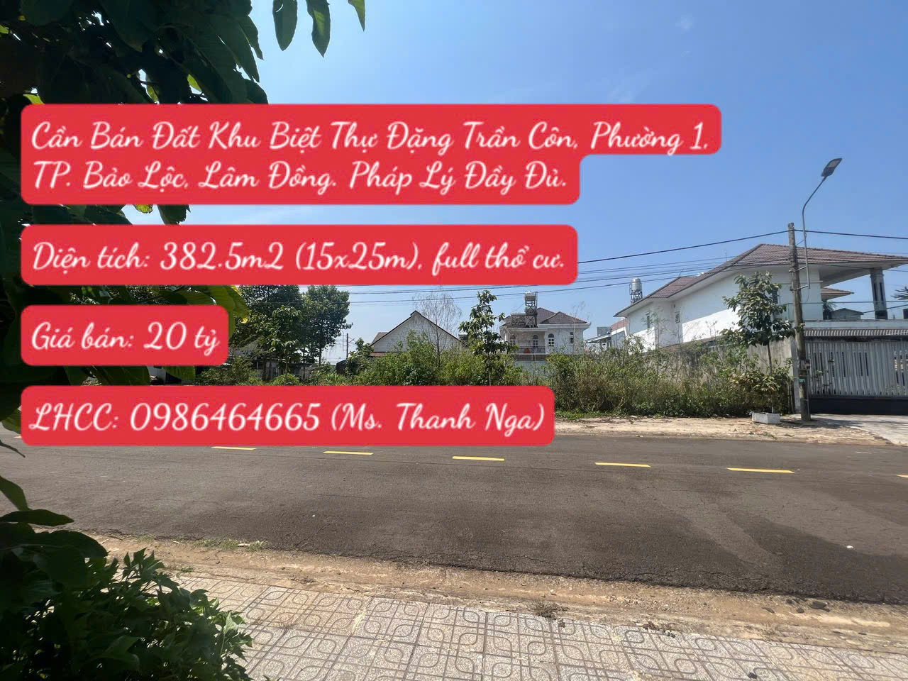 Bán Đất Khu Biệt Thự Đặng Trần Côn, Phường 1, TP. Bảo Lộc, Lâm Đồng. Pháp Lý Đầy Đủ. - Ảnh chính