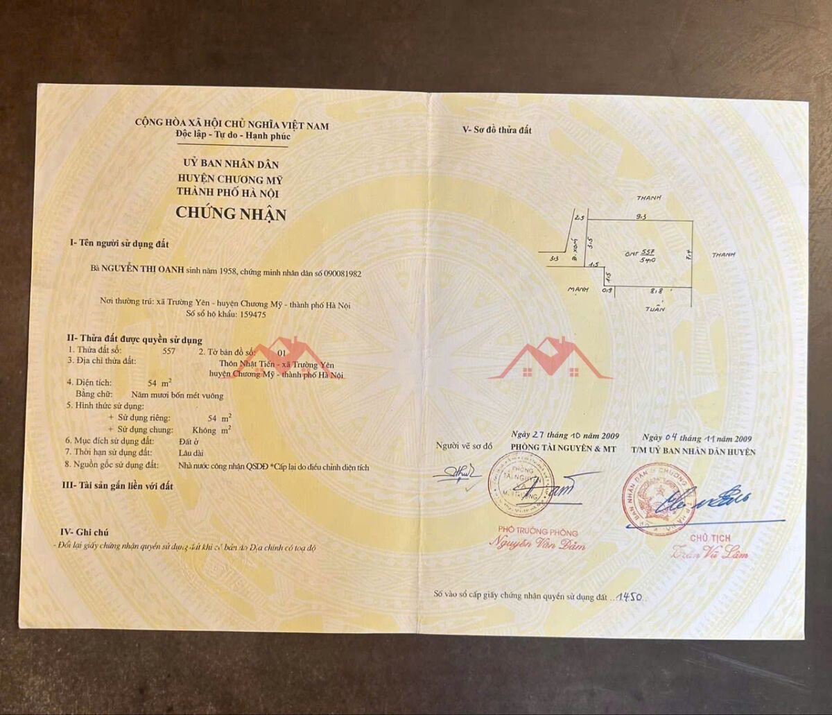 CHÍNH CHỦ BÁN LÔ ĐẤT 54M TẠI TRƯỜNG YÊN-CHƯƠNG MỸ-HÀ NỘI - Ảnh 4
