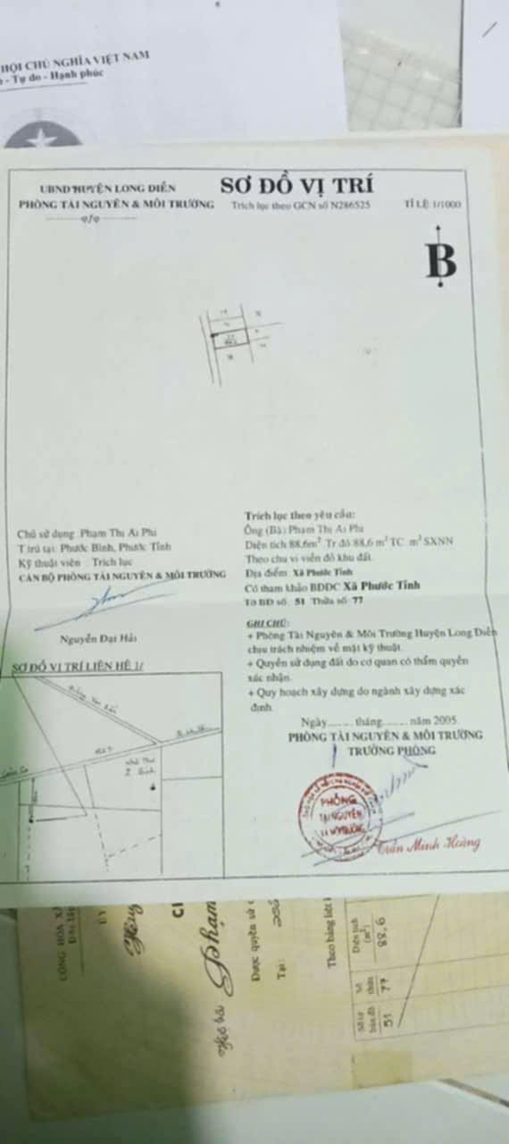 Cần bán lô đất Phước Tỉnh đường nhựa nhánh liên thông gần Cà Phê Thùy Dương - Ảnh 1