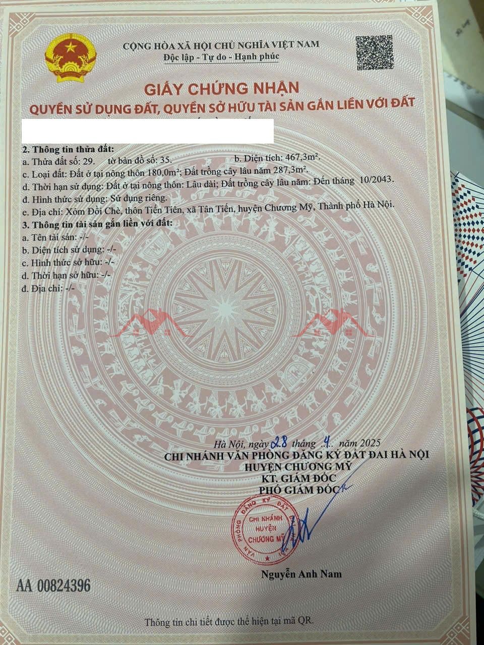 CHÍNH CHỦ BÁN LÔ ĐẤT 467,3M TẠI TÂN TIẾN-CHƯƠNG MỸ-HÀ NỘI - Ảnh 4