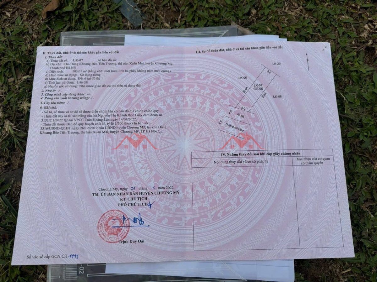 CHÍNH CHỦ BÁN LÔ ĐẤT 103,05M TẠI KHOANG BÈO-TT XUÂN MAI-CHƯƠNG MỸ-HÀ NỘI - Ảnh 4