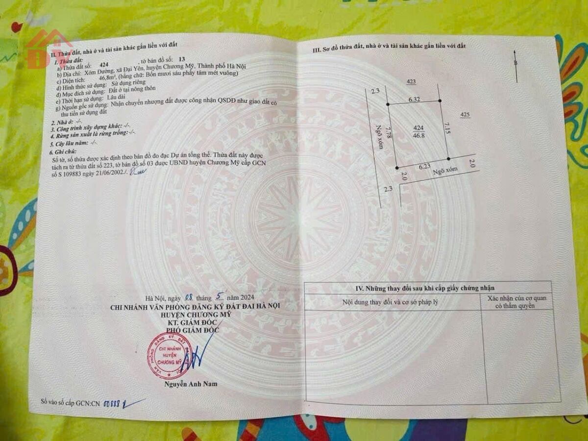 CHÍNH CHỦ BÁN LÔ ĐẮT 46.8M TẠI ĐẠI YÊN-CHƯƠNG MỸ-HÀ NỘI - Ảnh 3