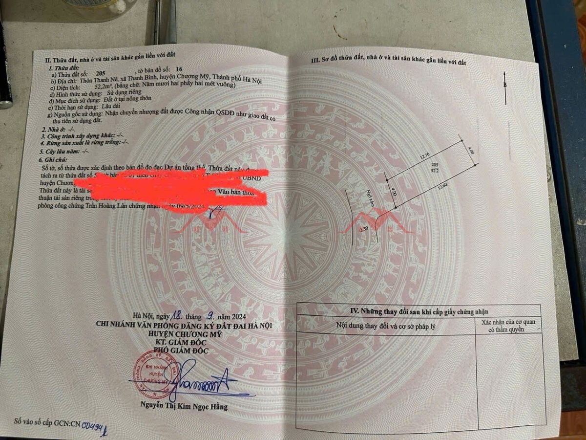 CHÍNH CHỦ BÁN LÔ ĐẤT 52,2M TẠI THANH BÌNH-CHƯƠNG MỸ-HÀ NỘI - Ảnh 2