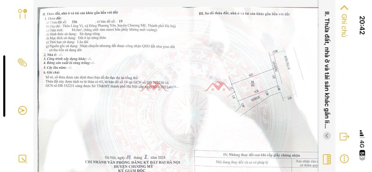 CHÍNH CHỦ BÁN LÔ ĐẤT 84M TẠI ĐÔNG PHƯƠNG YÊN-CHƯƠNG MỸ-HÀ NỘI - Ảnh 3