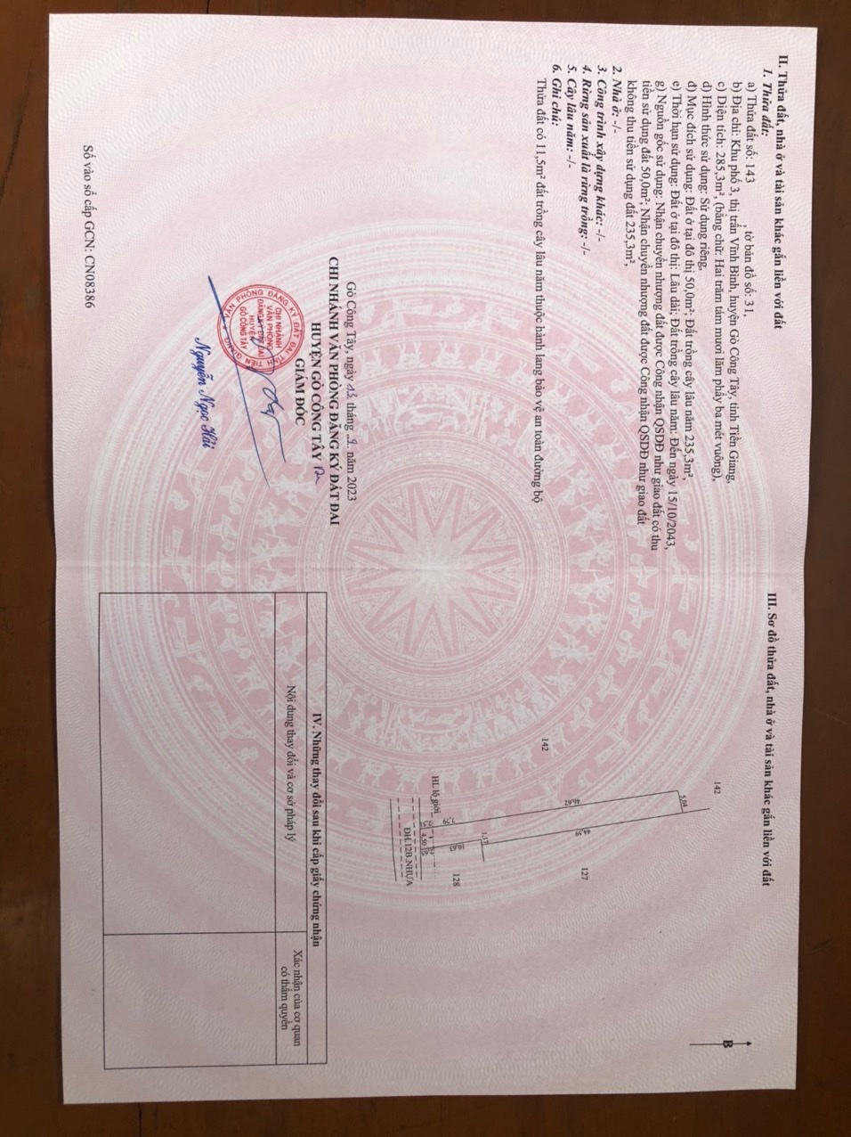 Chính chủ cần bán đất đường huyện 12b- Thị Trấn Vĩnh Bình- Huyện Gò Công Tây- Tiền Giang - Ảnh 4