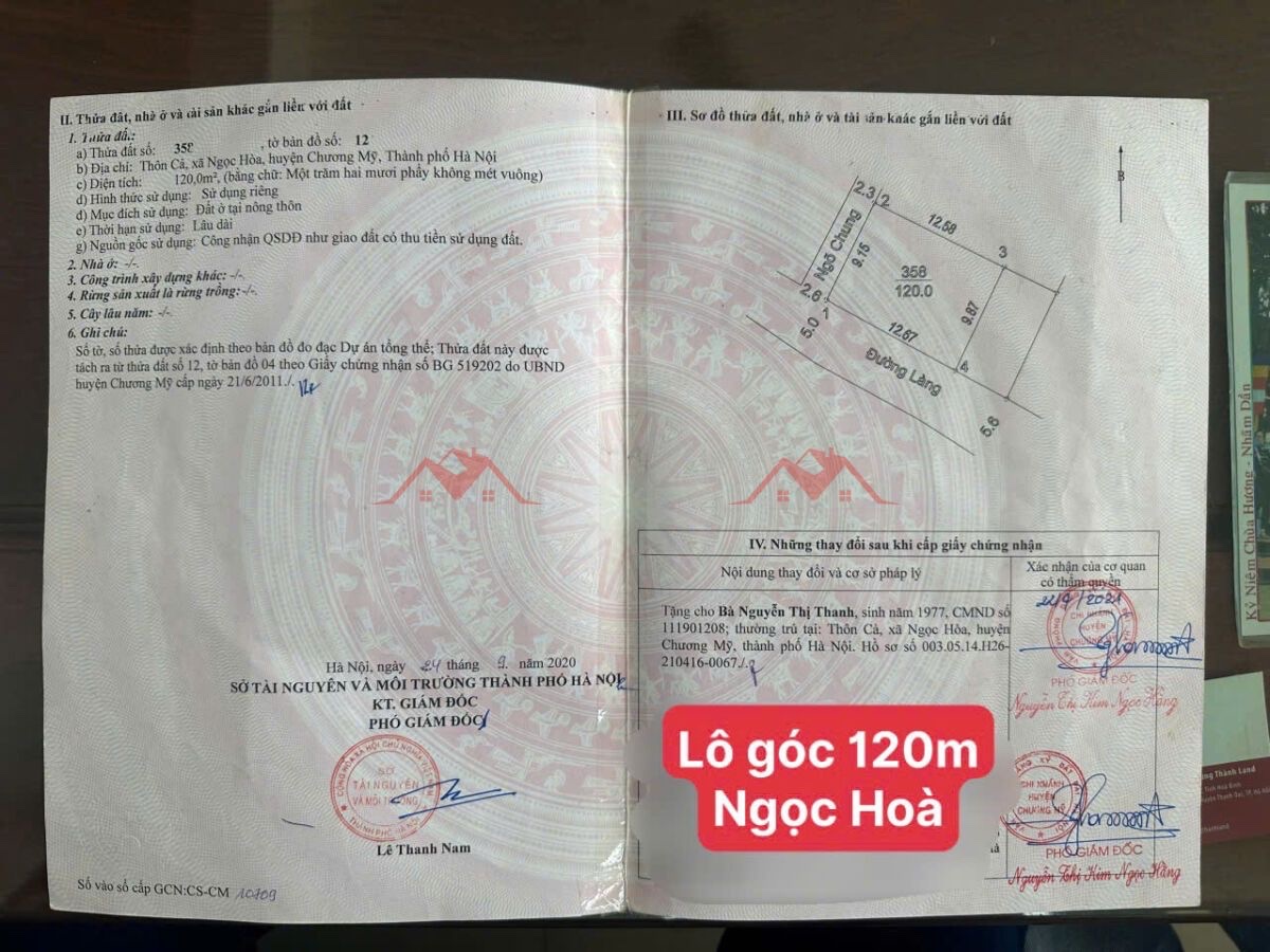 CHÍNH CHỦ BÁN LÔ ĐẤT 120M TẠI NGỌC HÒA-PHƯỜNG CHƯƠNG MỸ-HÀ NỘI - Ảnh 4