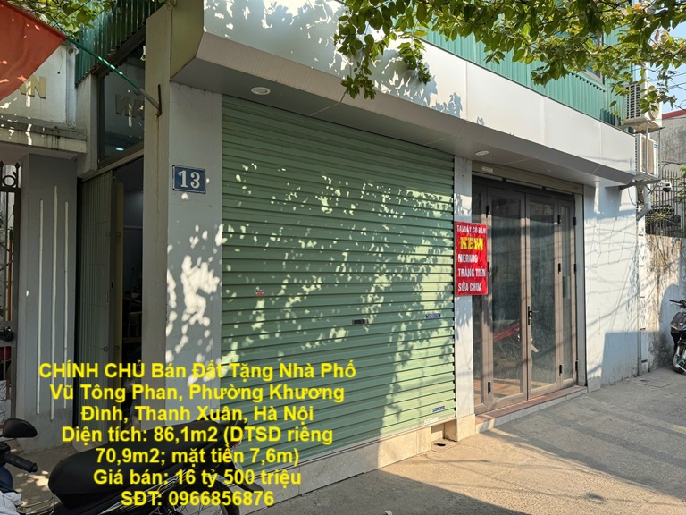 CHÍNH CHỦ Bán Đất Tặng Nhà Phố Vũ Tông Phan, Phường Khương Đình, Thanh Xuân, Hà Nội - Ảnh chính