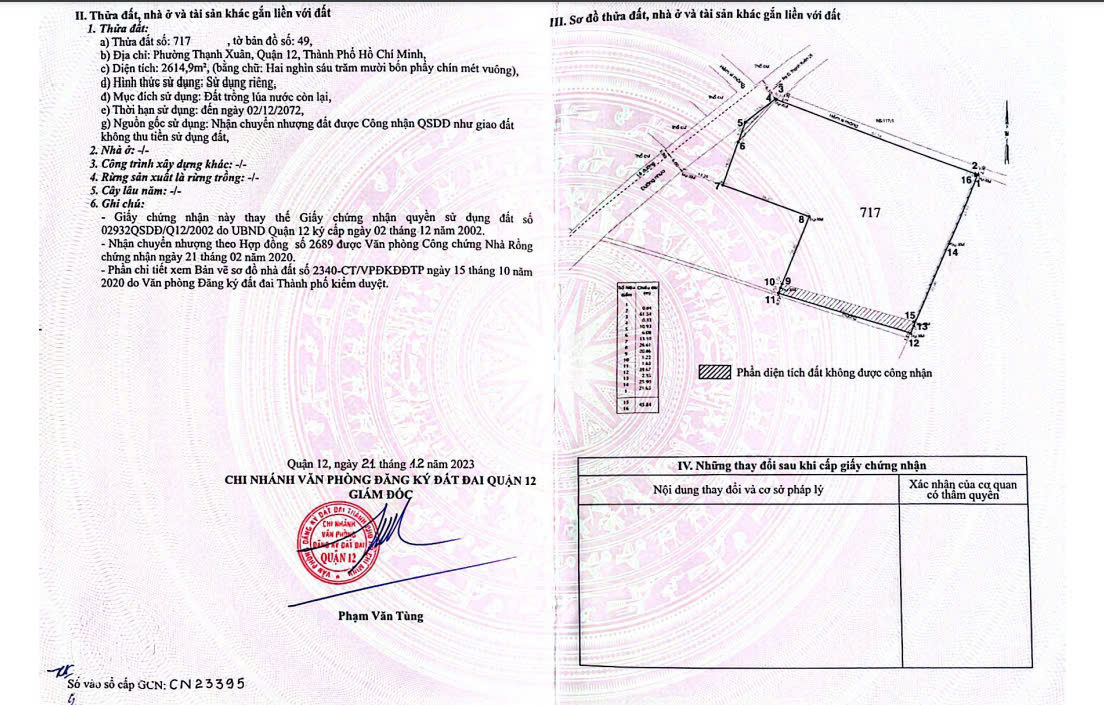 Chính chủ cấn bán gấp lô đất 3000m2 mặt tiền vuông vắn phường Thạnh Xuân, Quận 12, tp HCM - Ảnh chính