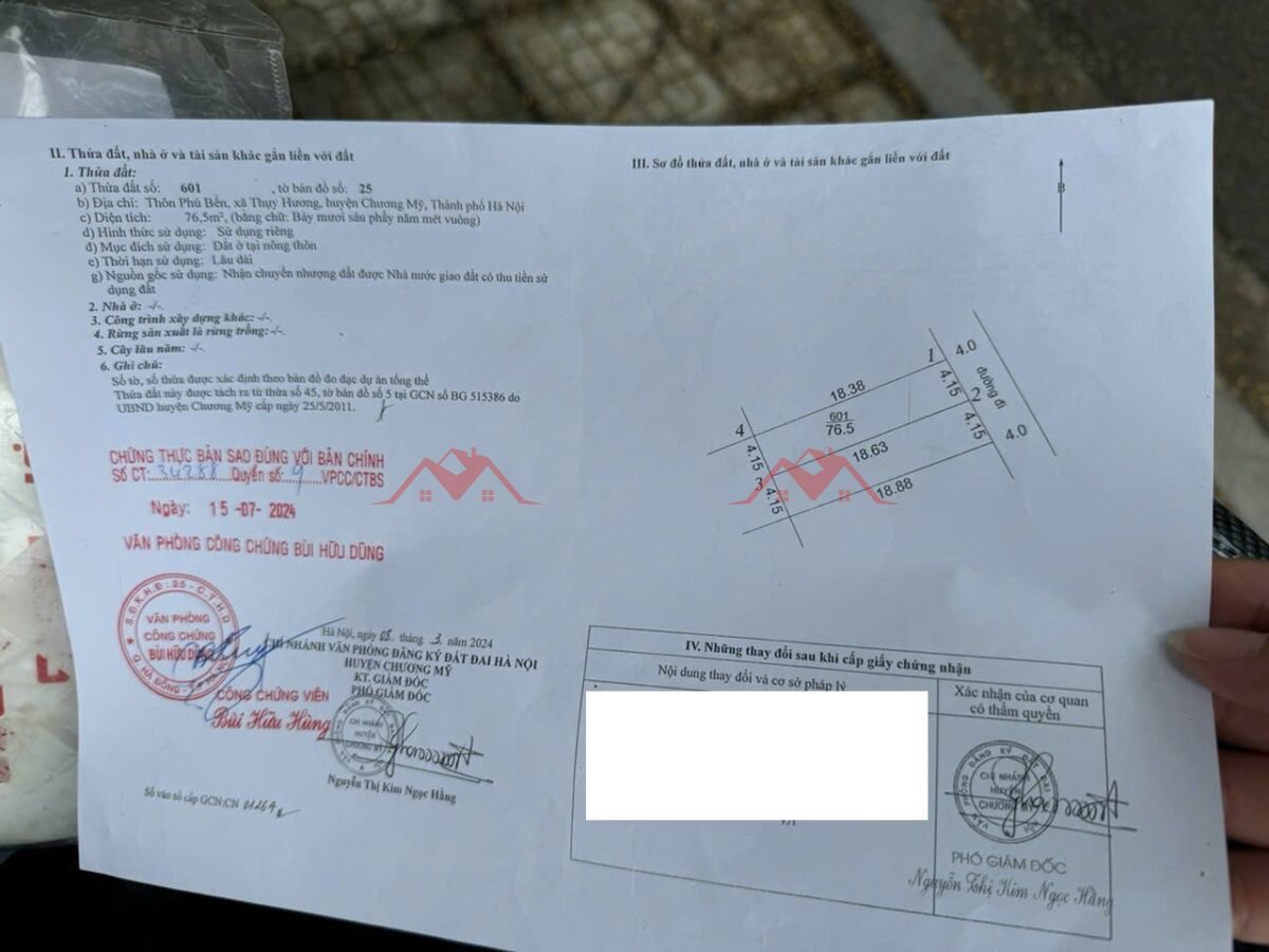 CHÍNH CHỦ BÁN LÔ ĐẤT 76,5M TẠI THỤY HƯƠNG-PHƯỜNG CHƯƠNG MỸ-HÀ NỘI - Ảnh 3