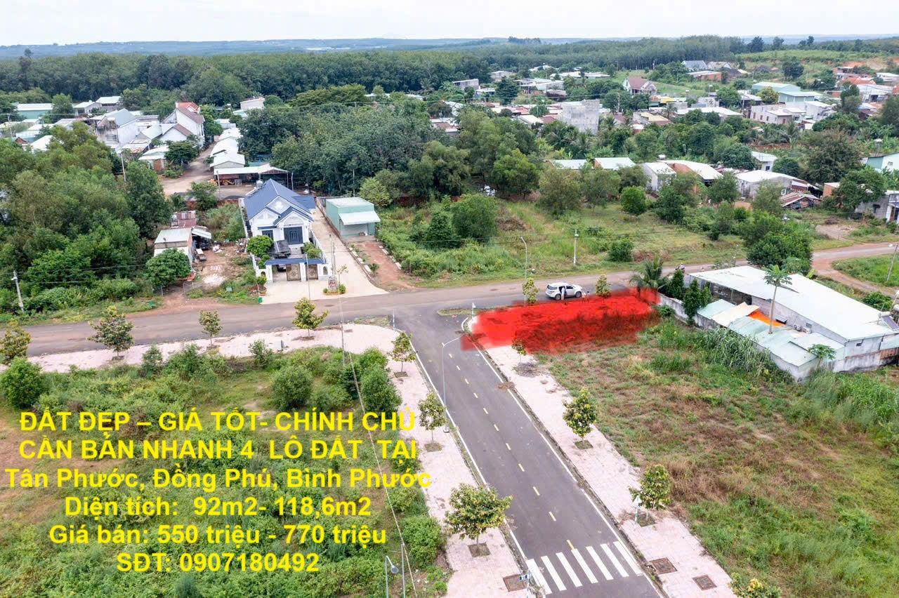 ĐẤT ĐẸP – GIÁ TỐT- CHÍNH CHỦ CẦN BÁN NHANH 4  LÔ ĐẤT  TẠI Tân Phước, Đồng Phú, Bình Phước - Ảnh chính