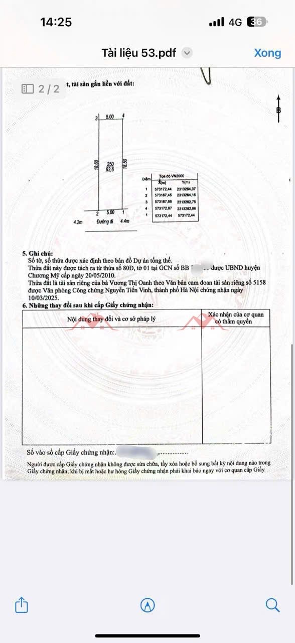 CHÍNH CHỦ BÁN LÔ ĐẤT 92,6M TẠI THỤY HƯƠNG-PHƯỜNG CHƯƠNG MỸ-HÀ NỘI - Ảnh 4